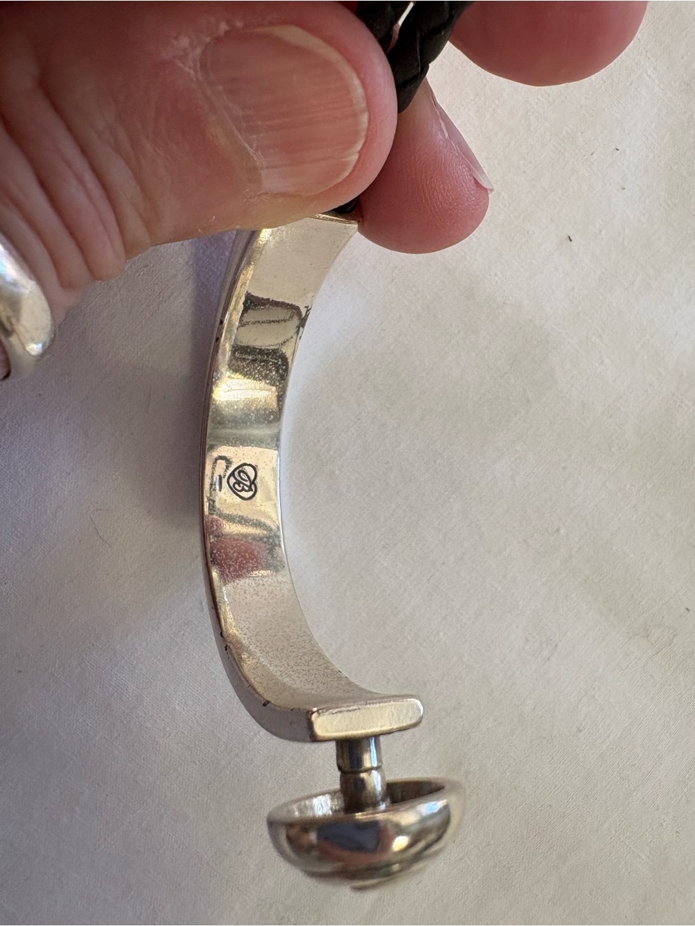 Brighton Black Braided Leather Bracelet with Button Clasp - Picture 4 of 8